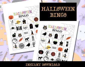 Halloween Bingo Printable, Halloween Party Game, Preschool Halloween, Halloween Activities - Instant Download