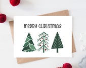 Merry Christmas Card Printable, Holiday Card Instant Download, Printable Christmas Card, 5x7 Card, Last minute Christmas card - card only