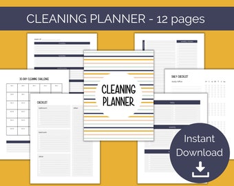 Cleaning Planner Printable, Household Planner, Cleaning Checklist - Instant Download