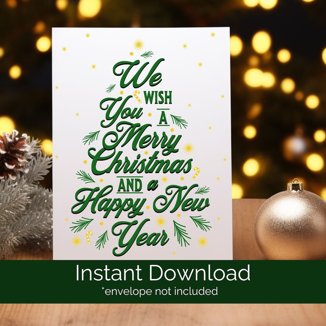 Printable Christmas Card Last Minute Holiday Card Digital Etsy