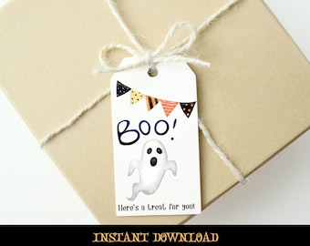 Halloween Treat Tag, Boo Party Favor Tags, Halloween Party, Boo Kit Printable, You've Been Booed, Ghost Gift Tag