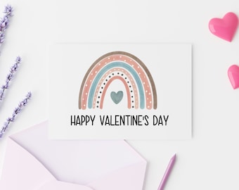 Valentine's Day Card Printable, Heart Greeting Card, 5x7 Card, V Day Card - Envelope not included