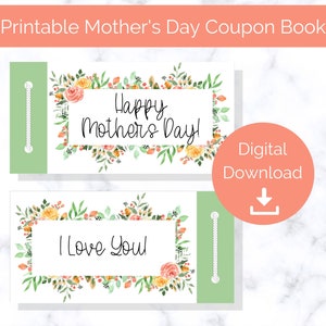 Muttertag Coupons Printable - Frau Coupon Buch - Benutzerdefinierte Muttertagsgeschenk