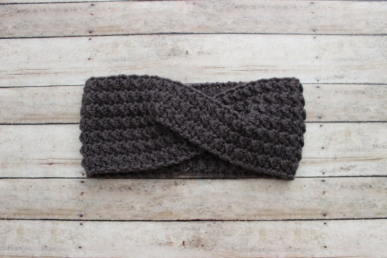 lola headwrap gift for her christmas gift crochet earwarmer Charcoal crochet headband womens headband twist headband