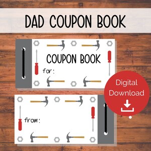 Printable Coupon Book for Dad - Dad Coupons Printable - Last Minute Dad Gift - Instant Download