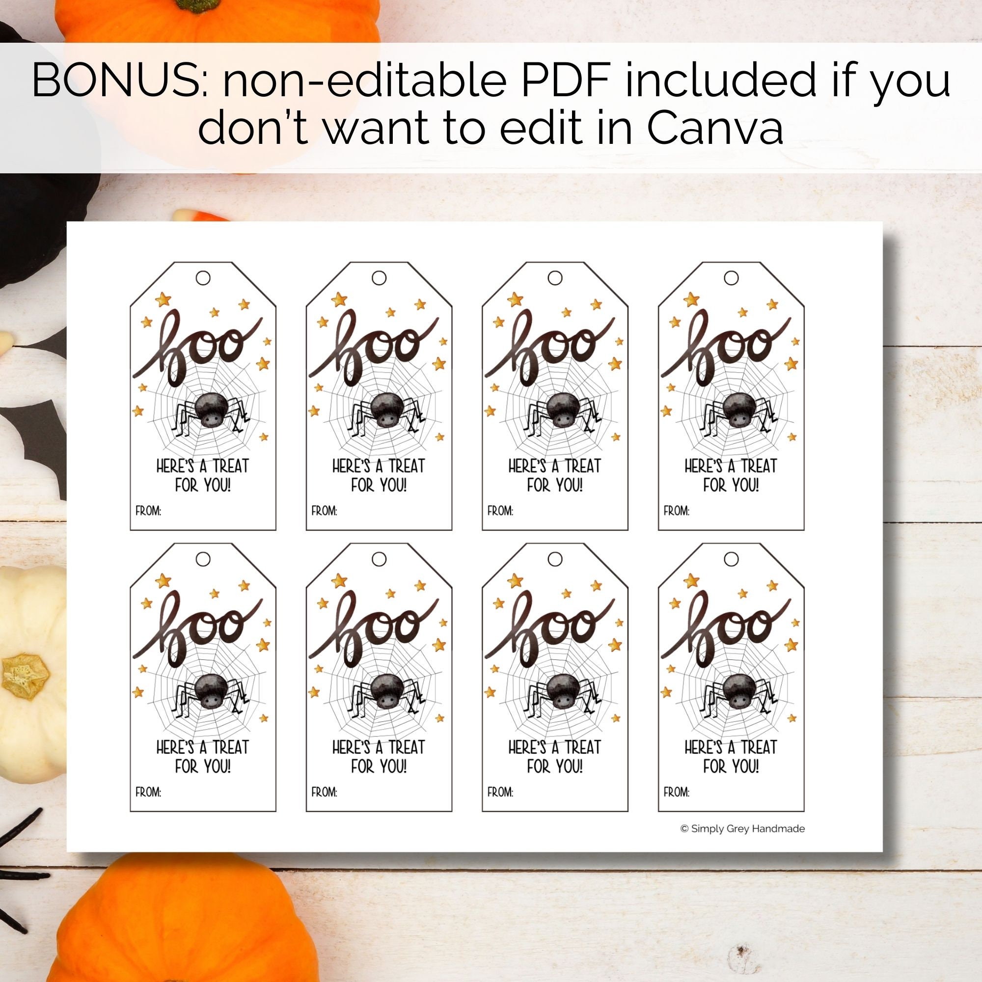 Editable Boo Halloween Tags - Printable Halloween Gift Tags - Party ...