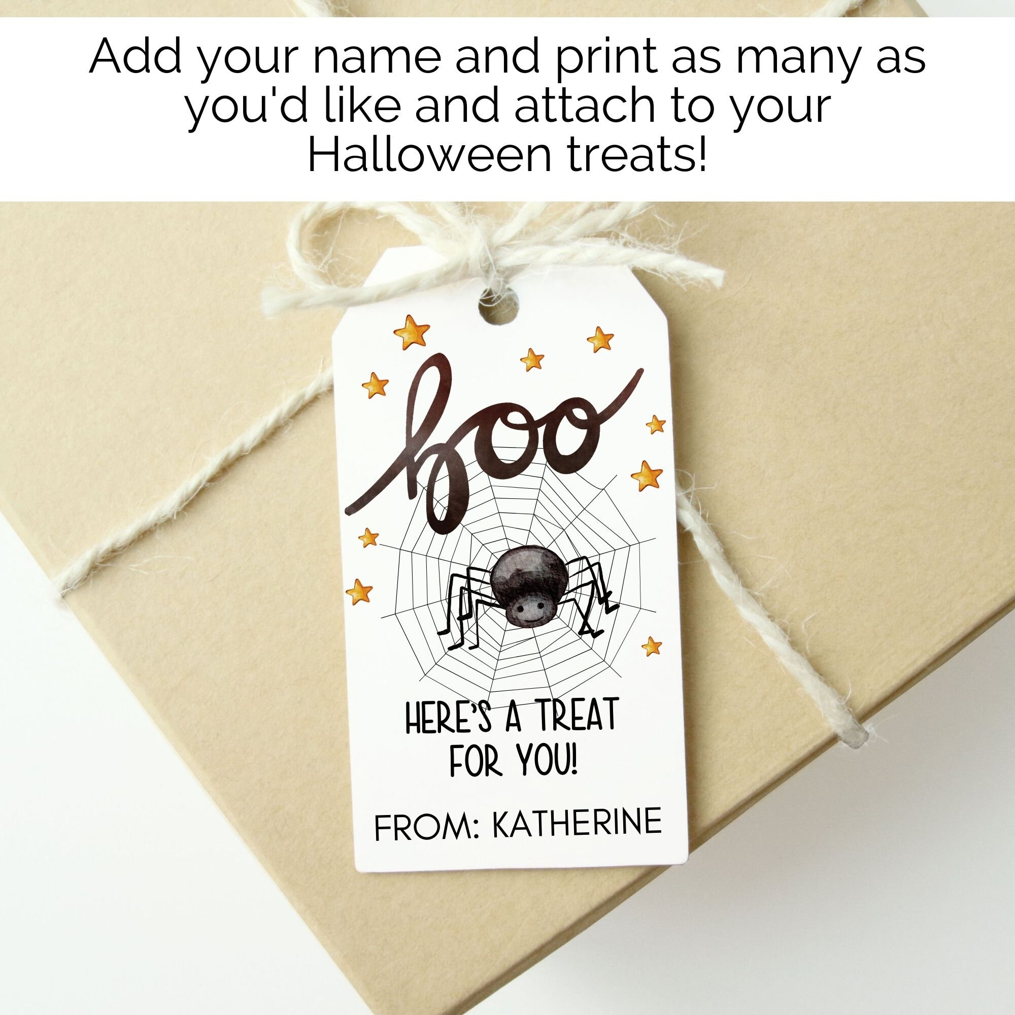 Rustic Boo Tags Printable Editable Boo Halloween Tags - Printable Halloween Gift Tags - Party ...