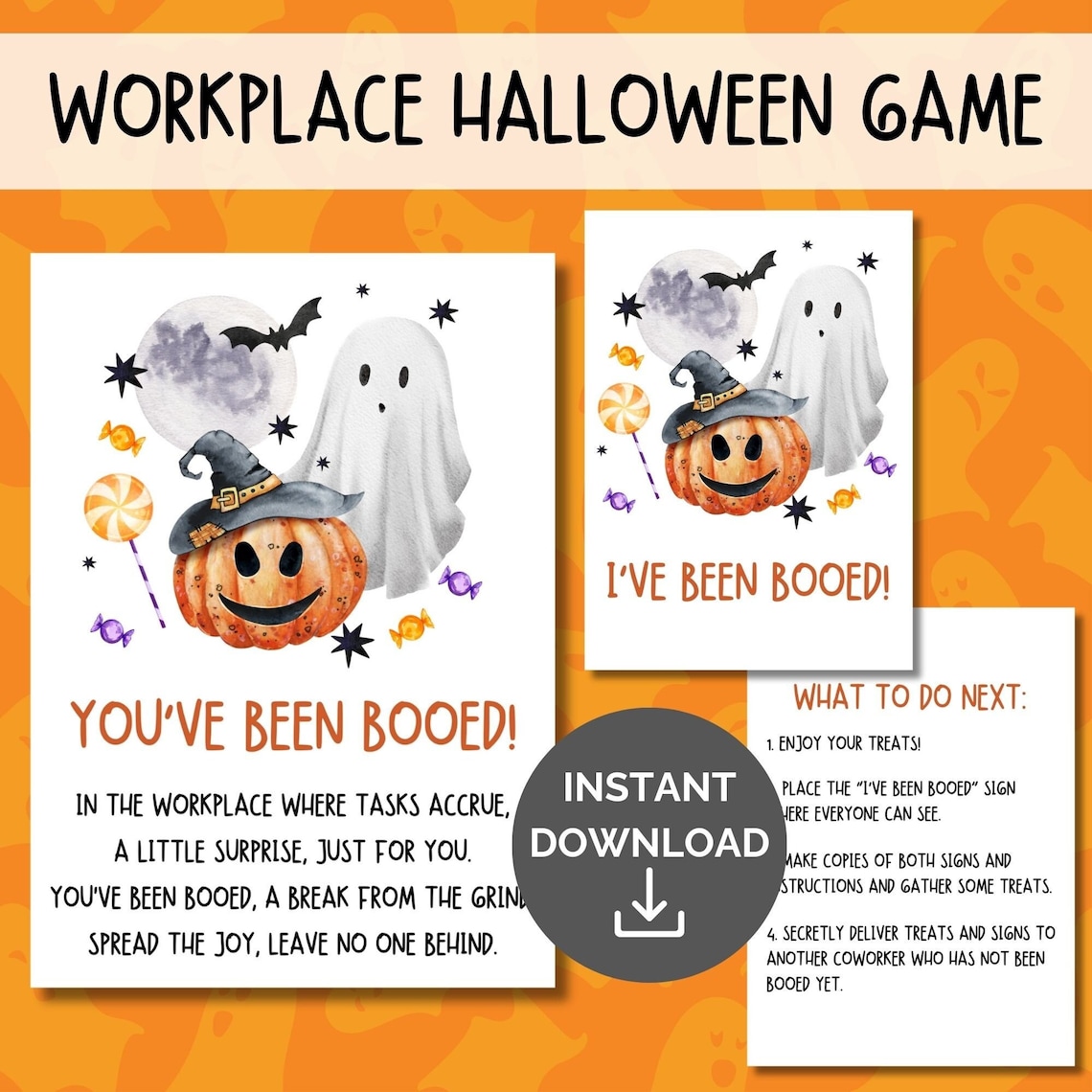 You've Been Booed Printable Office Game, Boo Basket, Halloween Boo Kit ...