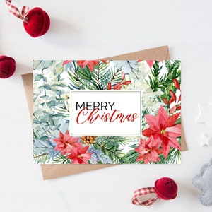 Christmas Card Digital Download Printable, Holiday Card Instant Download, Printable Greeting Card, 5x7 Card, Last minute Christmas card