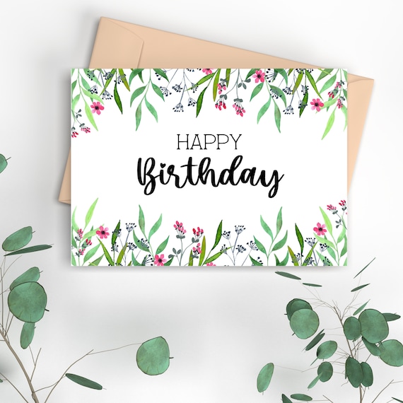 Birthday Card For Her Printable Birthday Card Happy | Etsy