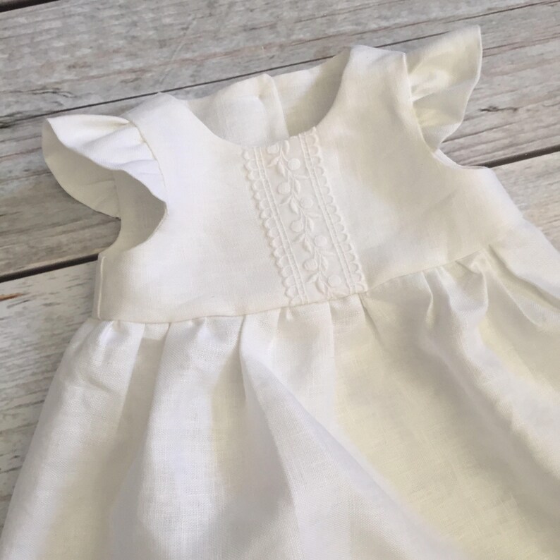 Linen Christening Gown Infant Linen Baptism Dress Blessing Etsy