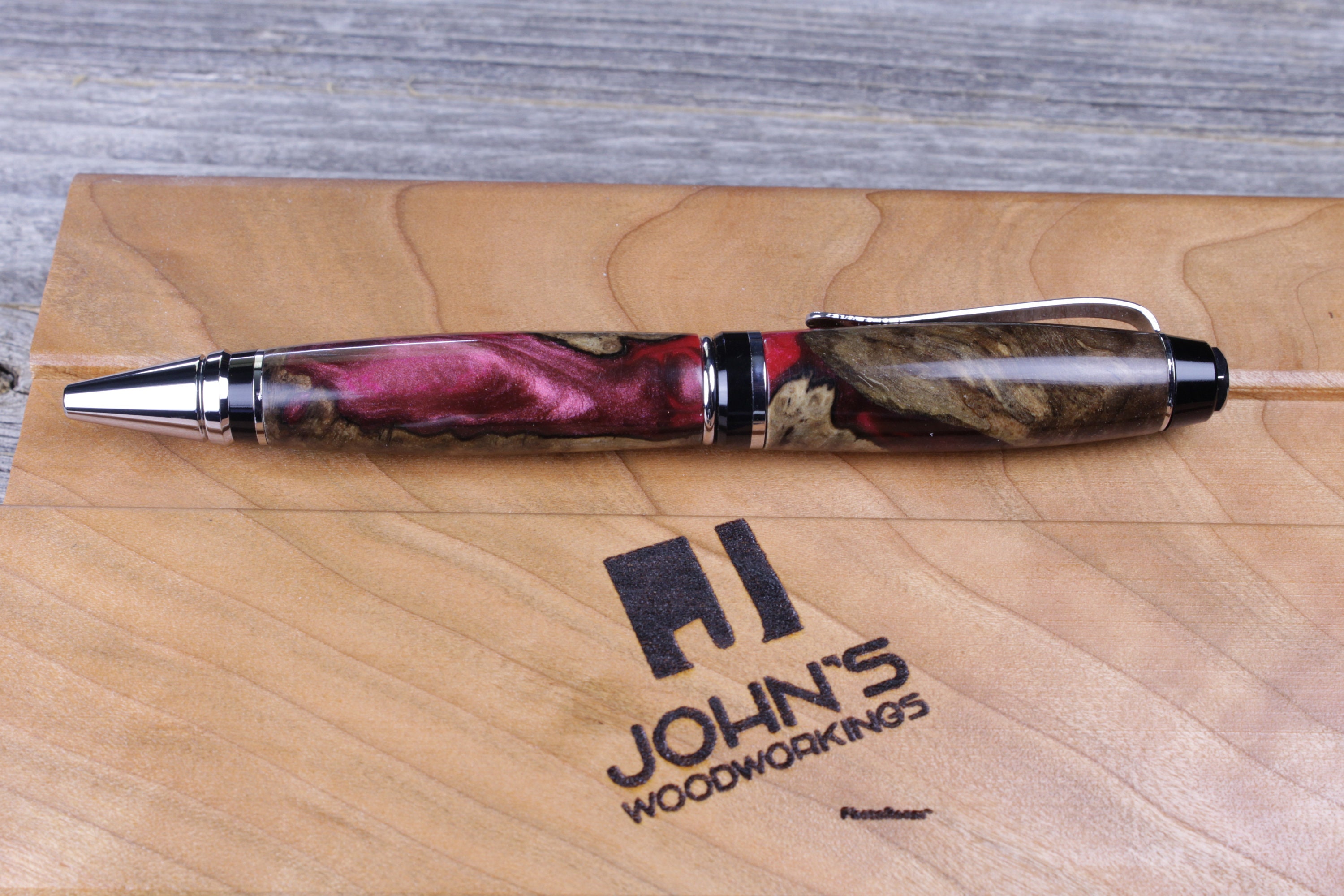 Pen Chechen Burl Hybrid by John's Woodworkings Etsy