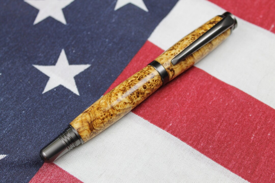 Writing Pen Rollerball Black Ash Burl by John's Woodworkings Etsy