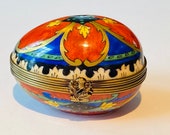 Kaleidoscope Egg Shape Limoges Box Retired Mint