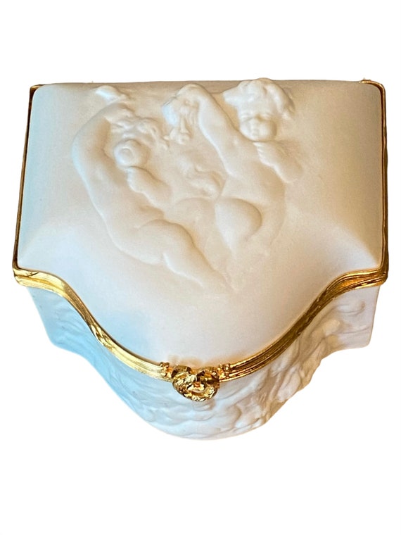 Vintage Limoges France J. L. Coquet Bisque Intaglio White