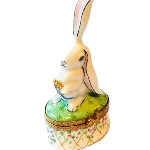 Limoges Box…bunny Rabbit With Ear Up…retired...mint - Etsy