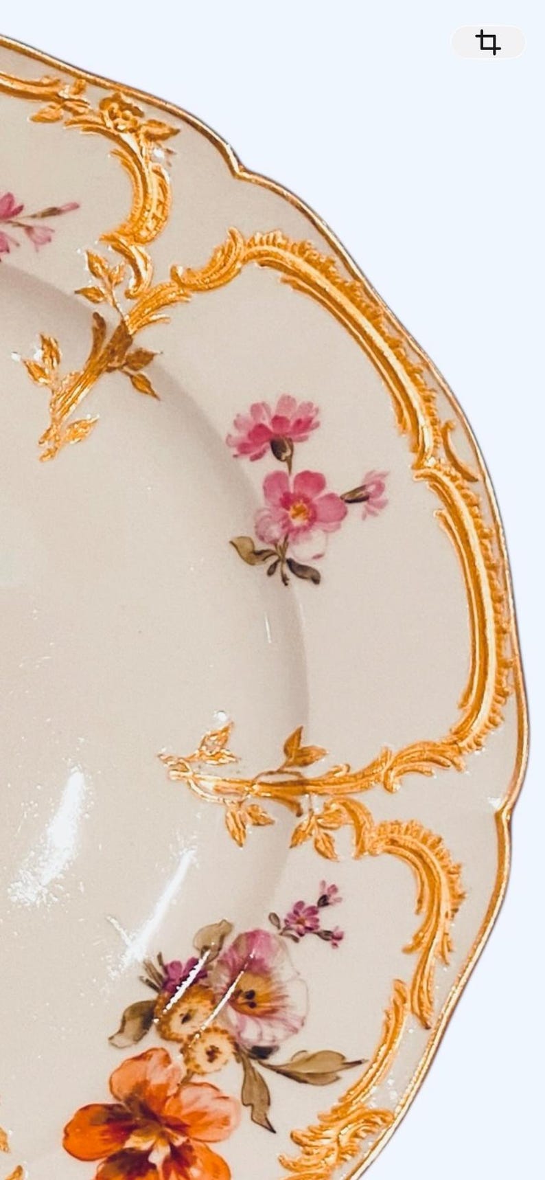 KPM Berlin Neu-Ozier (Neuzierat) Floral Dessert Plate – Raised Gilt – Post-1832…Exquisite image 12