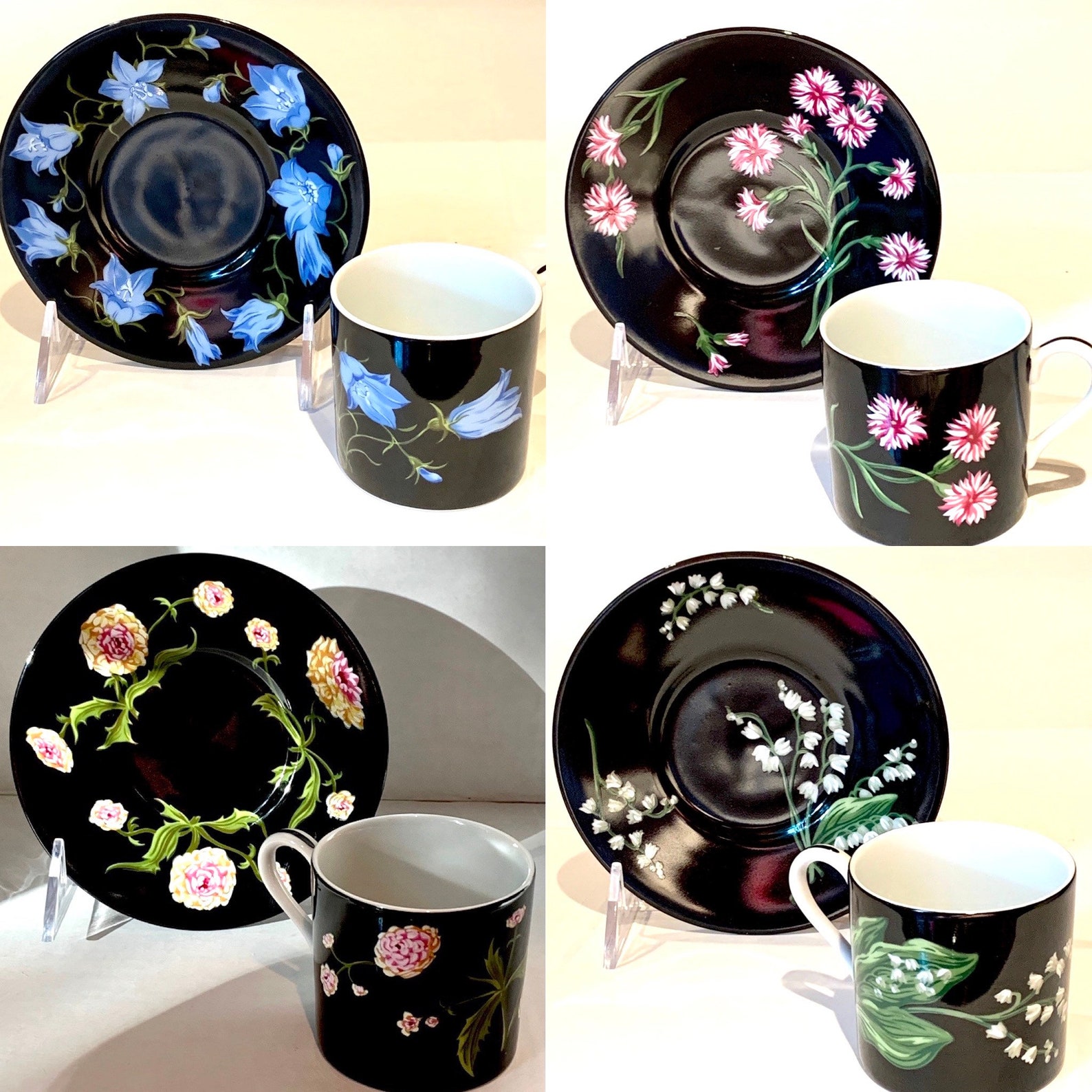 Tiffany and Co. Mrs. Delaneys Flowers 4 Demitasse Etsy