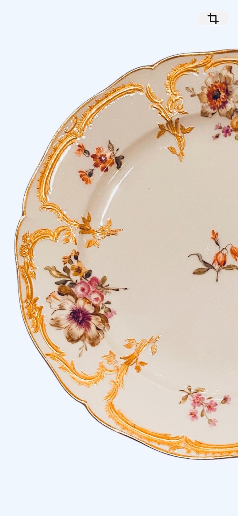 KPM Berlin Neu-Ozier (Neuzierat) Floral Dessert Plate – Raised Gilt – Post-1832…Exquisite image 11