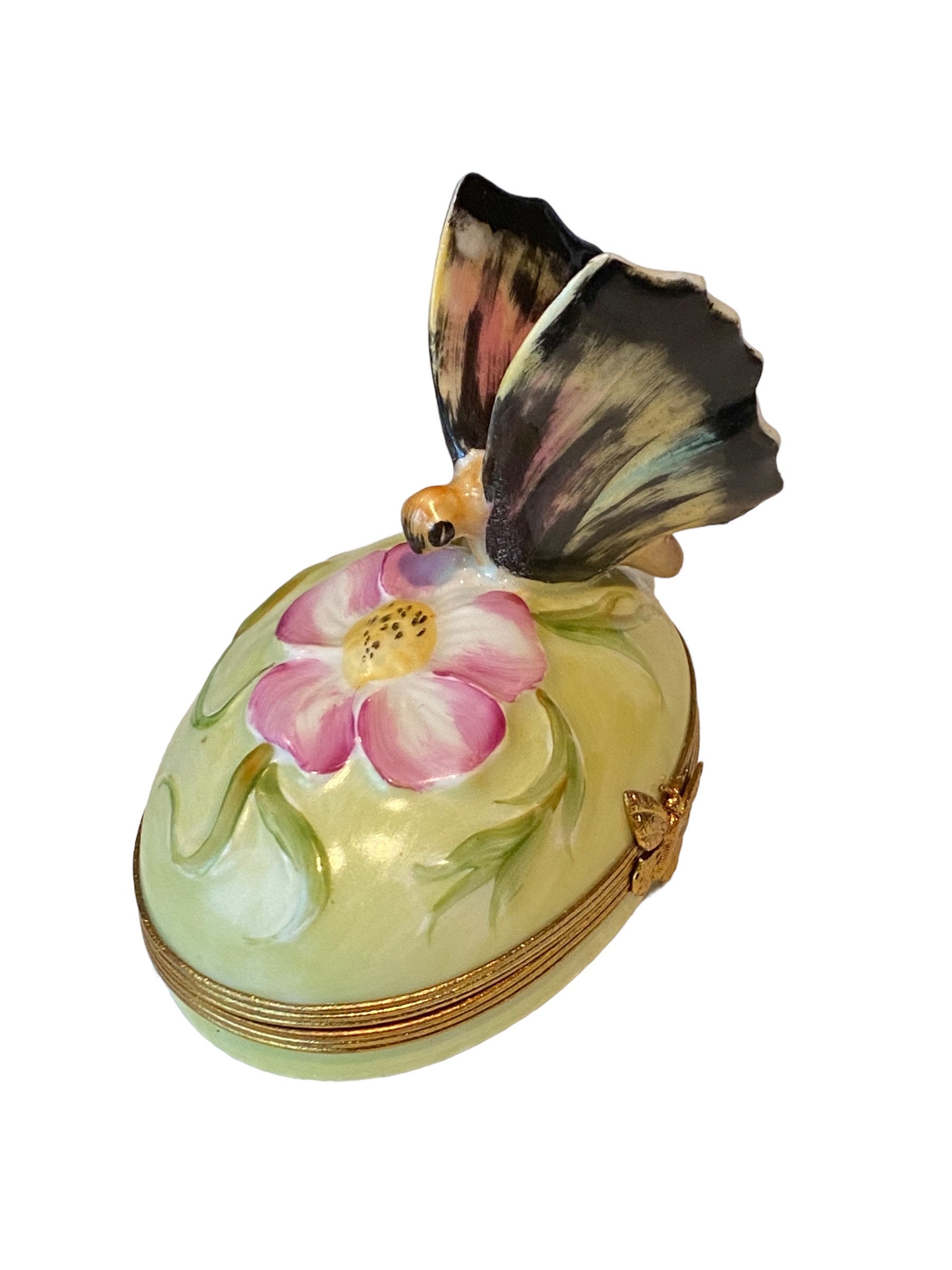 Exquisite Vintage Rochard Limoges Large 3D Butterfly Box…Retired