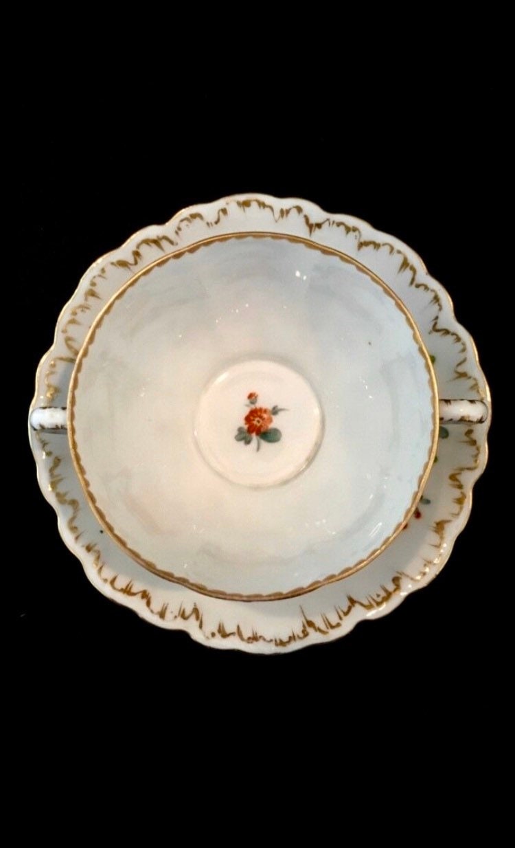Set Six Richard Klemm Dresden Flowers Porcelain 9.5 inch