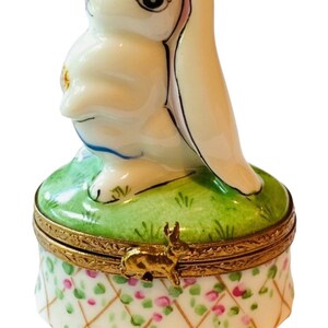 Limoges Box…bunny Rabbit With Ear Up…retired...mint - Etsy