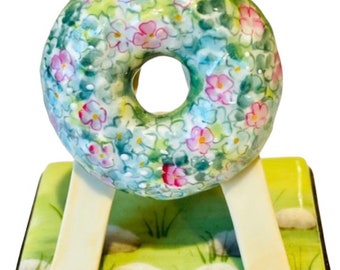 Rochard Limoges Hydrangea Wreath on Easel…NWB