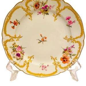 KPM Berlin Neu-Ozier (Neuzierat) Floral Dessert Plate – Raised Gilt – Post-1832…Exquisite image 9