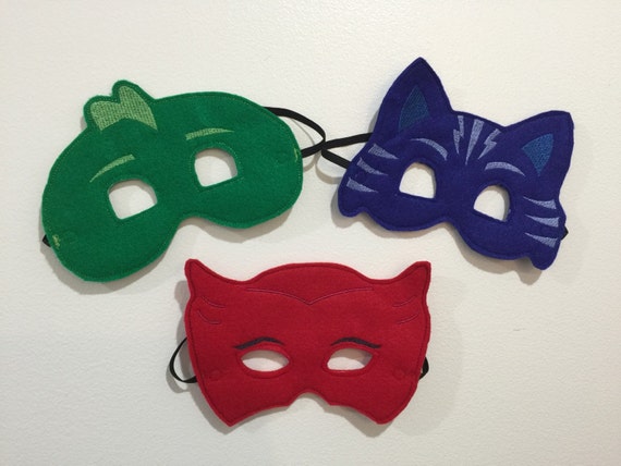 ITH 3pcs set PJ masks Inspired mask IN The Hoop embroidery | Etsy