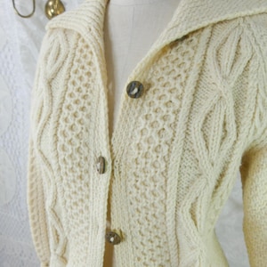 Vintage Irish Wool Fisherman Sweater Cardigan