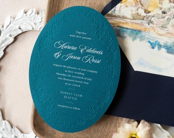 Aurora and Jason Custom Wedding Invitation Set, SAMPLE: Vibrant Floral Wedding Invitation Suite