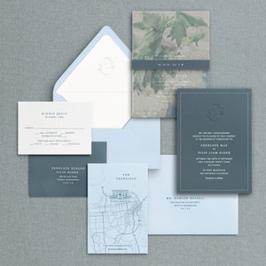 Ensemble de faire-part de mariage personnalisé Penelope et Filip, ÉCHANTILLON : monogramme naturel pour une suite de faire-part de mariage moderne et rustique