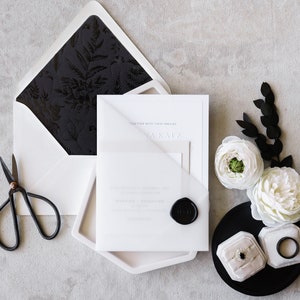 Diana and David Custom Wedding Invitation Set, SAMPLE: Modern and Sophisticated, Blind Emboss Wedding Invitation Suite
