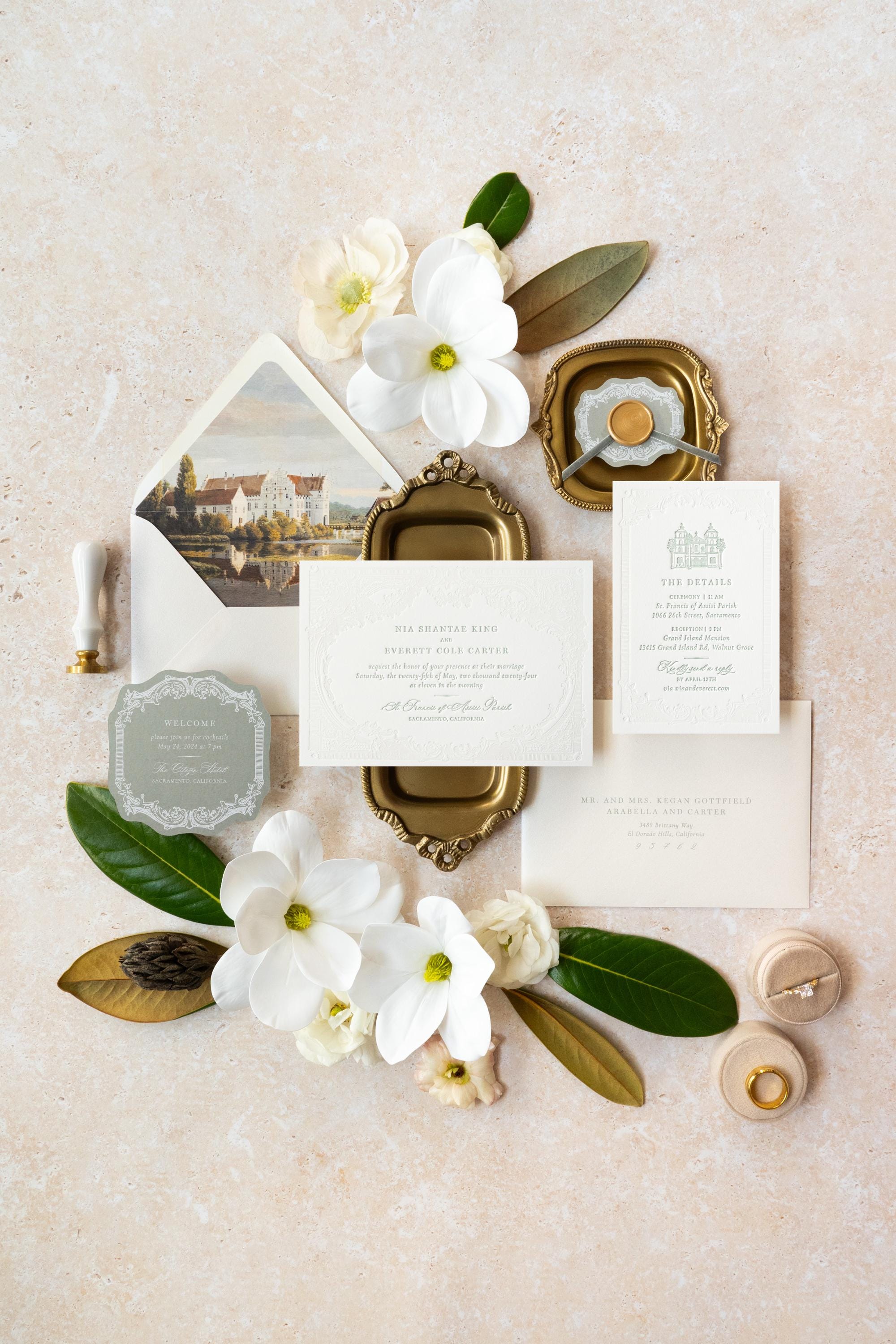 Nia and Everett Custom Wedding Invitation Set, SAMPLE: Classic  Vintage Ornate Wedding Invitation Suite