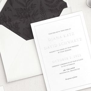 Diana and David Custom Wedding Invitation Set, SAMPLE: Modern and Sophisticated, Blind Emboss Wedding Invitation Suite image 3