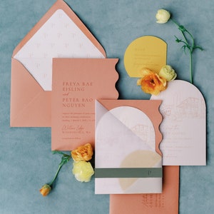 Freya and Peter Custom Wedding Invitation Set, SAMPLE: Unique Modern Wedding Invitation Suite