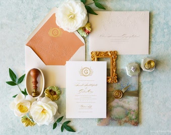 Sarah and Gabriel Custom Wedding Invitation Set, SAMPLE: Classic Soft Botanical Wedding Invitation Suite