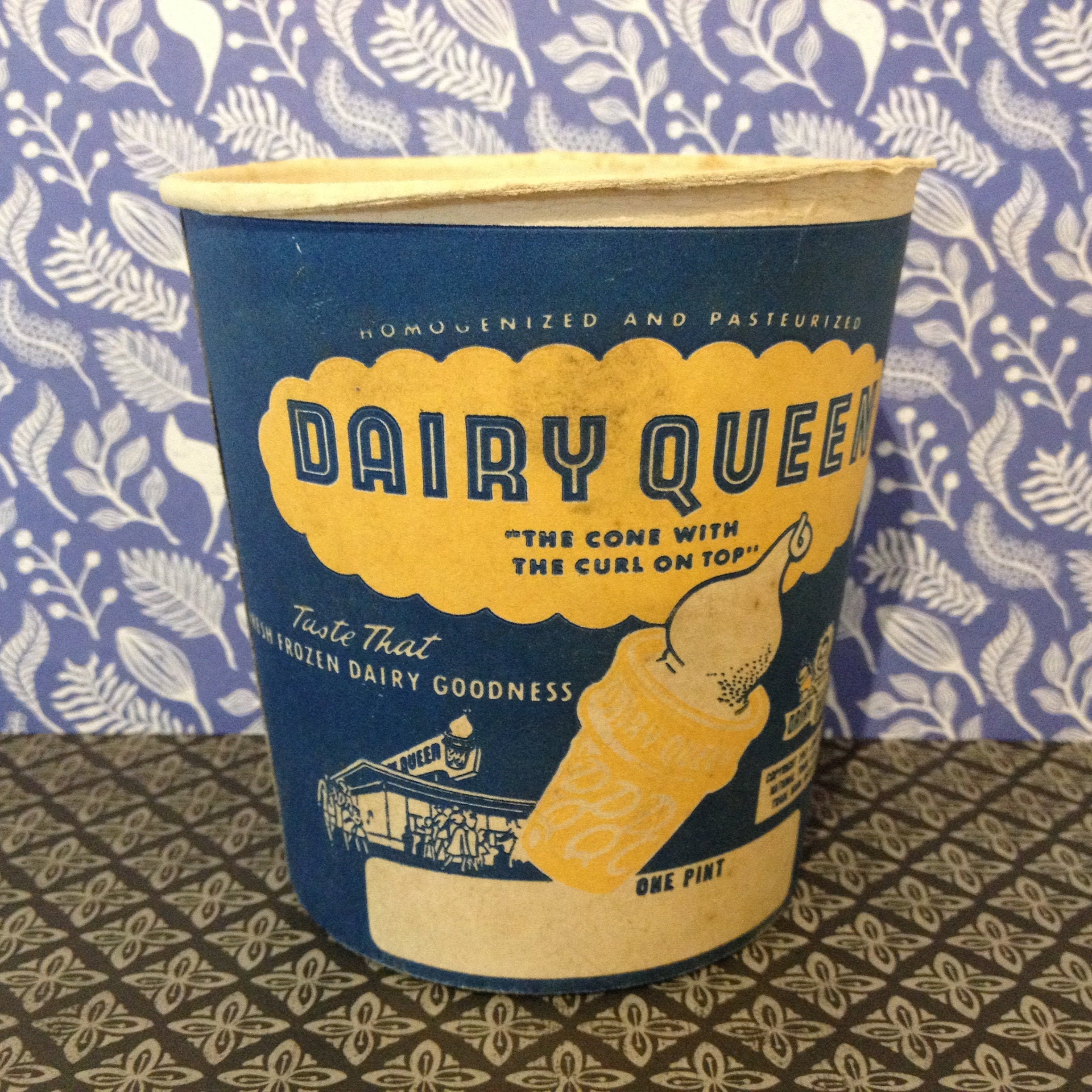 Vintage 1953 Dairy Queen One Pint Ice Cream Cup Container Etsy
