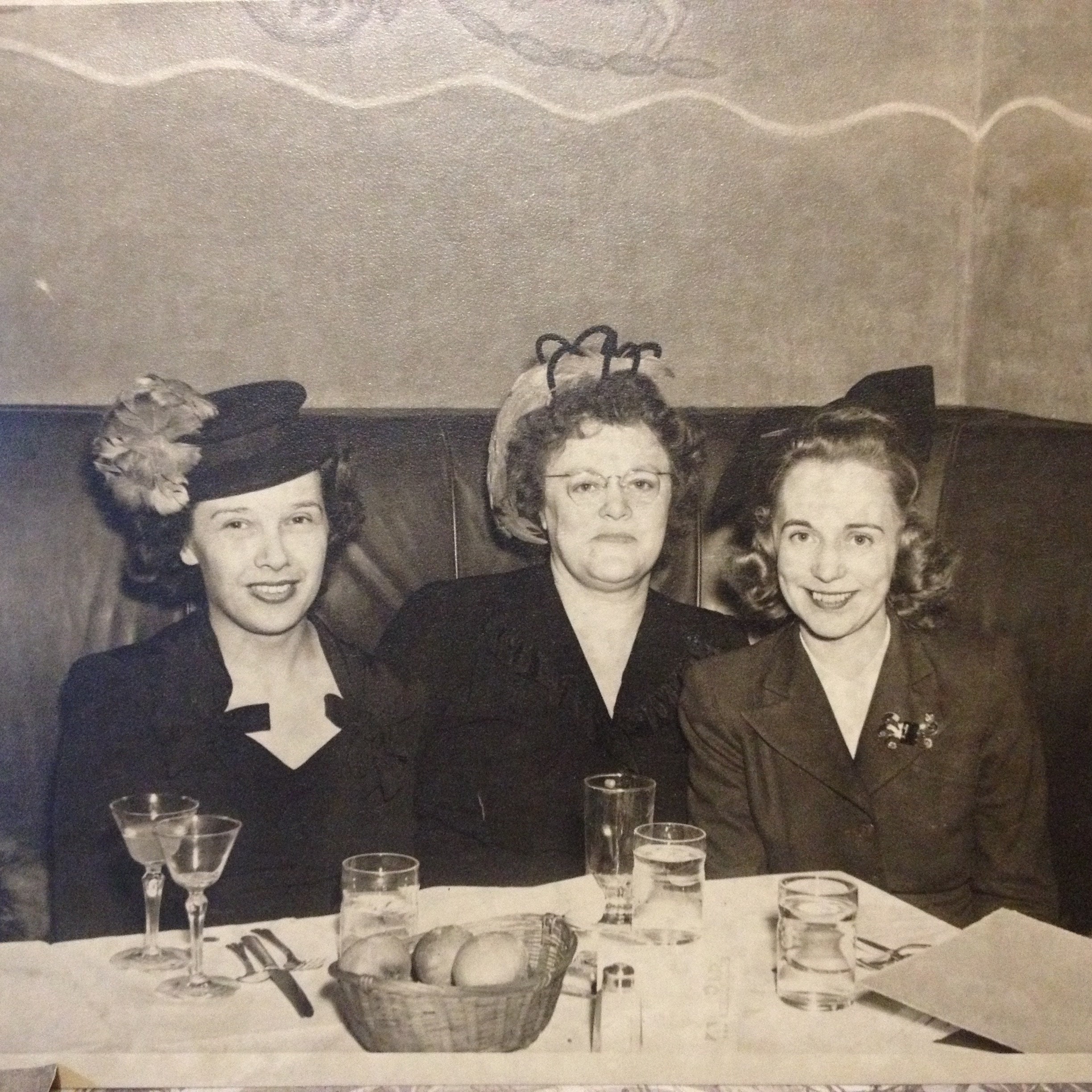 Ladies Who Lunch -- Antique Vintage 1940's Photograph -- Three