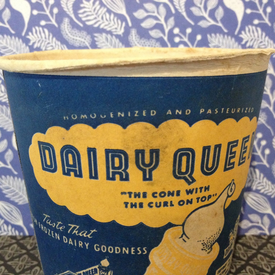 Vintage 1953 Dairy Queen One Pint Ice Cream Cup Container Etsy