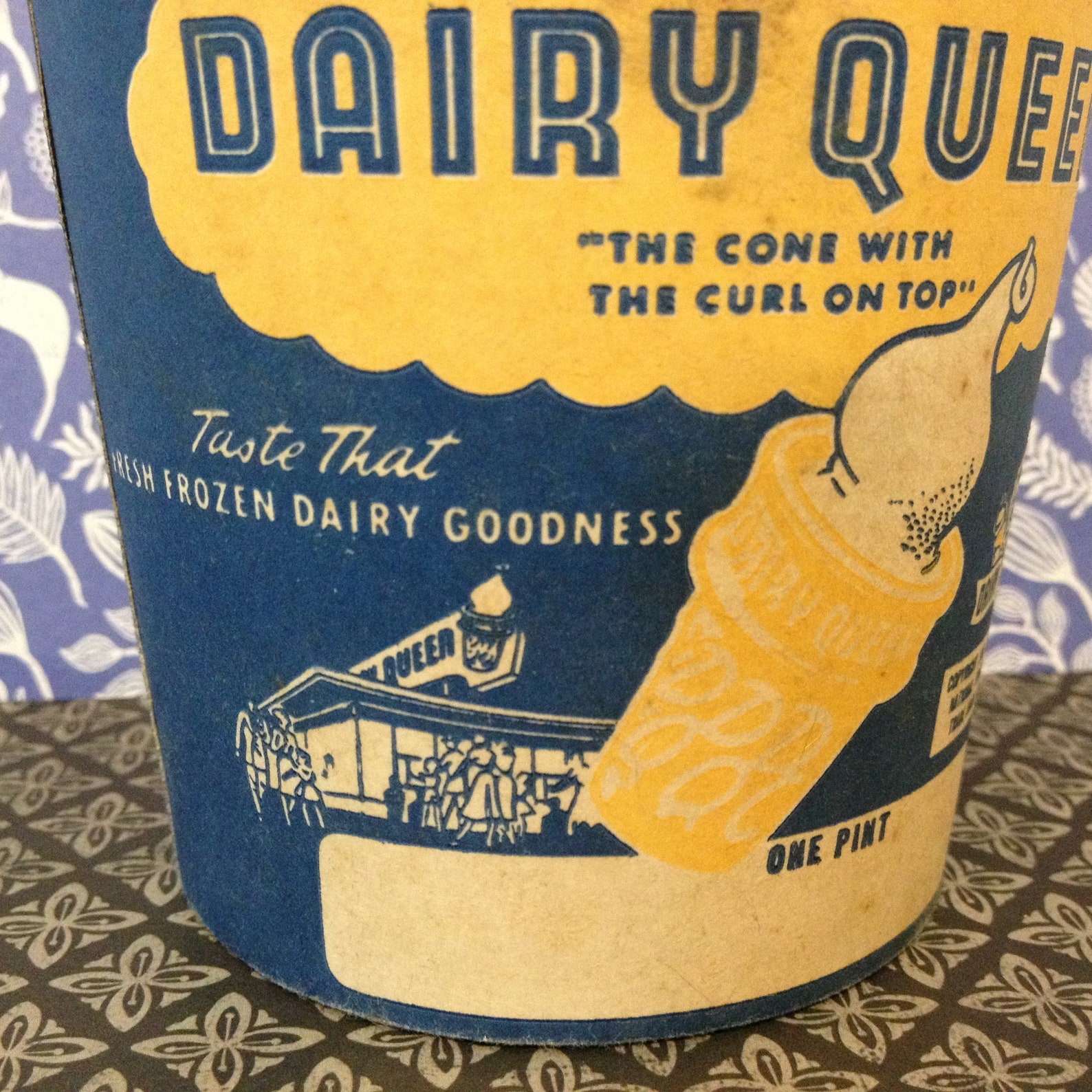 Vintage 1953 Dairy Queen One Pint Ice Cream Cup Container Etsy