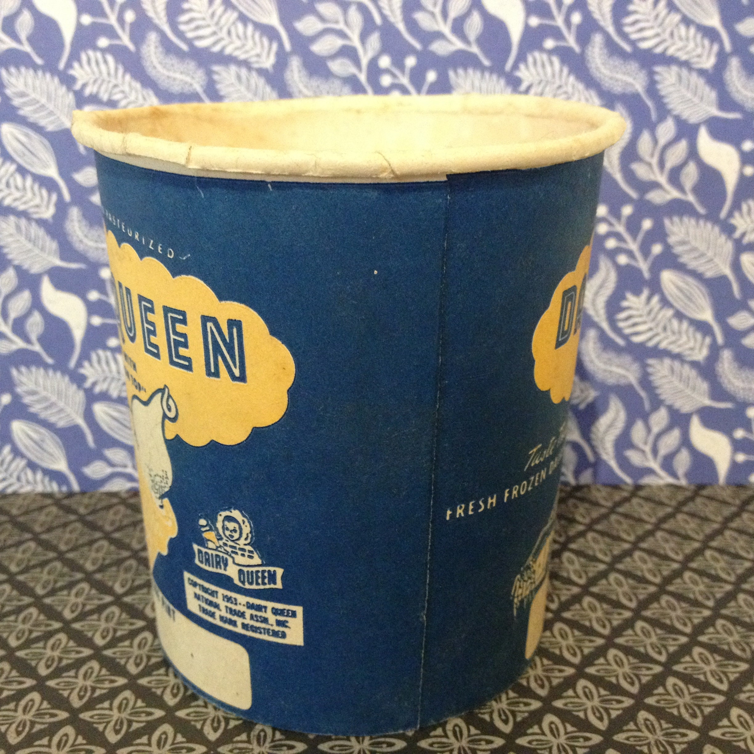 Vintage 1953 Dairy Queen One Pint Ice Cream Cup Container Etsy