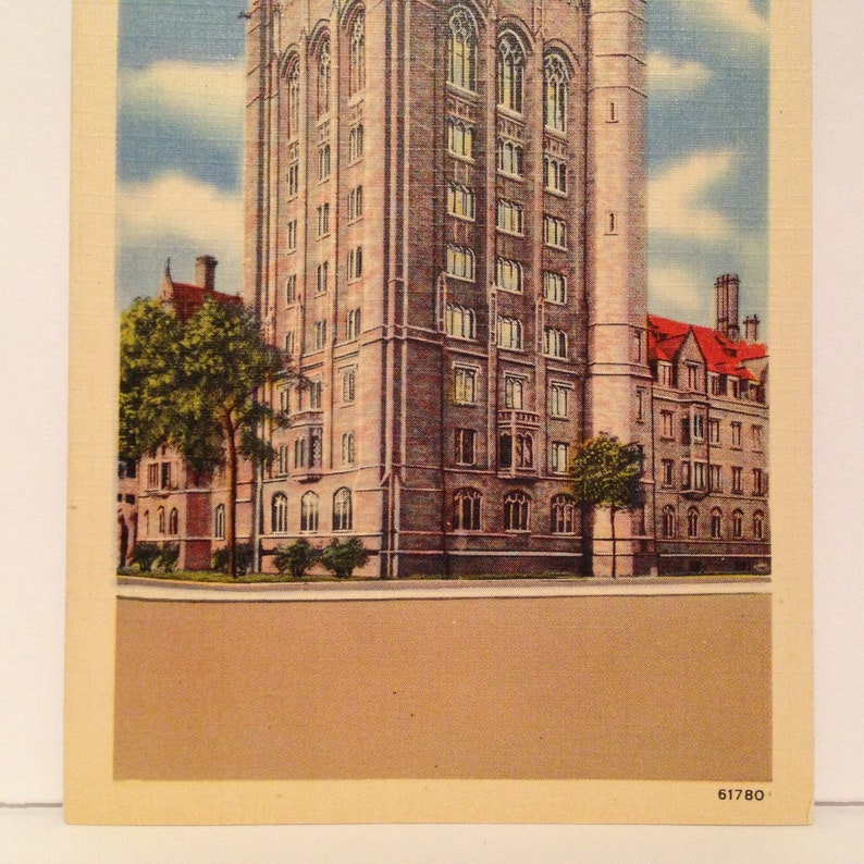 ON SALE New Haven Connecticut CT Yale University Bingham Hall Old Vintage 1940/'s Linen Souvenir Postcard Ephemera