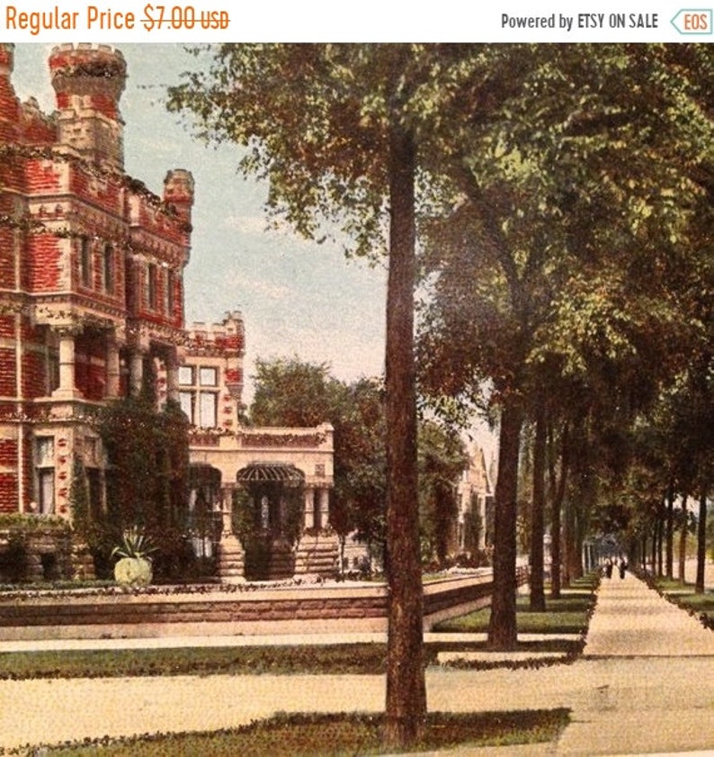 ON SALE Chicago Illinois IL Glitter Details Lake Shore Drive Early 1900/'s Souvenir Postcard