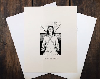 Two of Swords - 8x10" tarot print