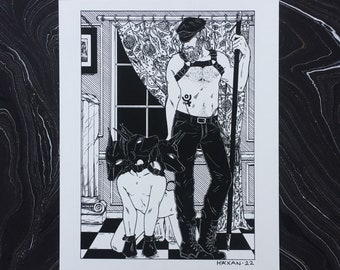 Hades & Cerberus - queer leather fine art print