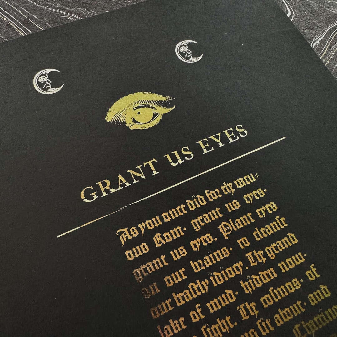 Grant Us Eyes Bloodborne Inspired Foil Print Etsy