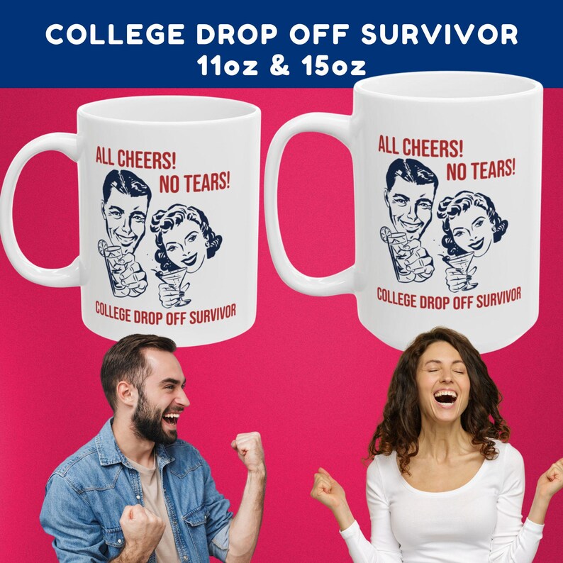 College Mom Survival Mug Ceramic Coffee Cup College Drop Off Gift Freshman Parent Present Emotional Support Design Daily Coffee Essential Modern Kitchen Collection High School Graduate Gift Perfect Mother Present Beautiful Sentimental