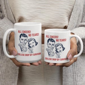 Freshman Parent Gift College Mom Coffee Mug Emotional Support Design College Drop Off Survivor Cup Perfect Graduation Present Modern Kitchen Essential Daily Coffee Collection Beautiful Ceramic Construction High School Graduate Gift