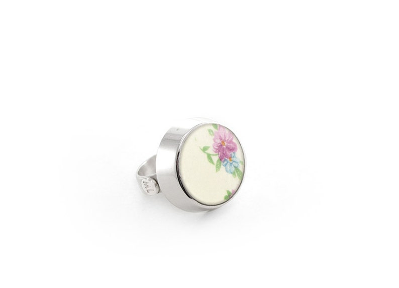 Prom Ring Romantic wedding ring Rose flower ring Pottery anniversary gifts Ceramic Flower Ring